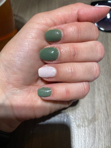 Customer photo review of Warm Olive Dipping Powder