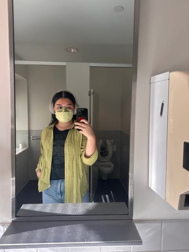 Customer photo review of KN95 Respirator Face Mask - Matcha Latte