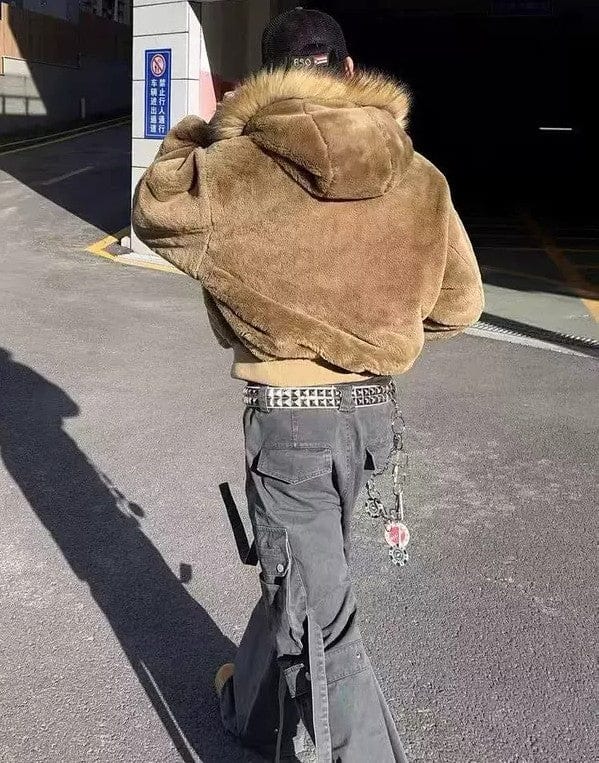 Customer photo review of Camouflage Fur Collar Reversible Cotton Jacket