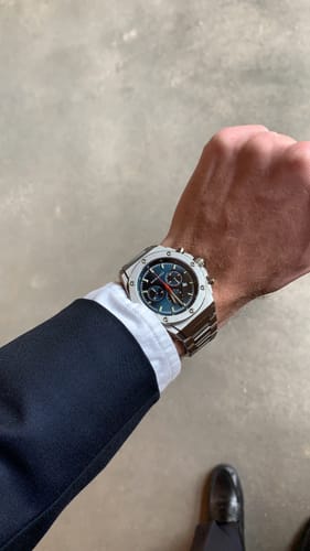 Customer photo review of Blue Dial & Steel Links