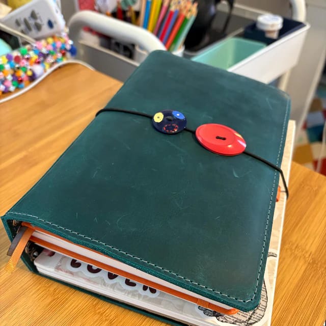 Customer photo review of Leather Journal Cover Refillable With Elastic Band