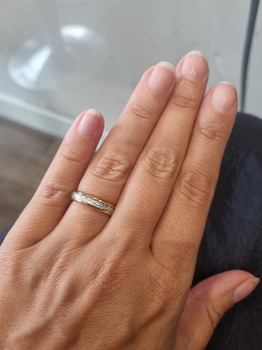 Customer photo review of The Golden Steel 4mm Wonder Ring