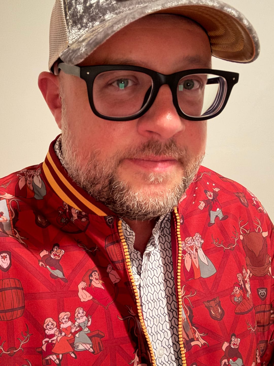 Customer photo review of Disney "Gaston's Lodge" – Reversible Bomber Jacket