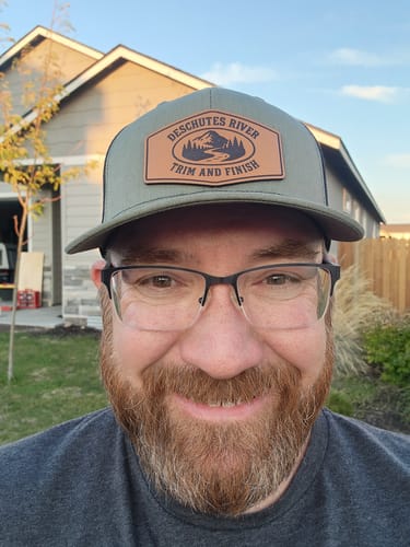 Customer photo review of Richardson 112 Genuine Leather Patch Hats Laser Engraved