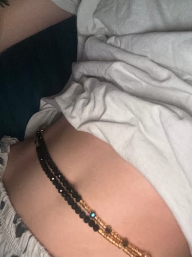 Customer photo review of *Rare Find* Royal Noir African Waist beads