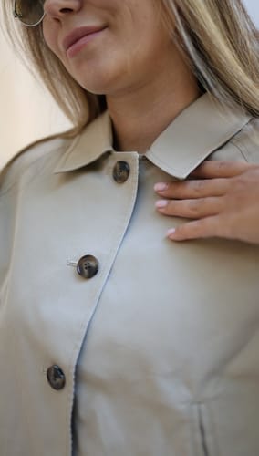 Customer photo review of LILY Cropped Cotton Utility Jacket