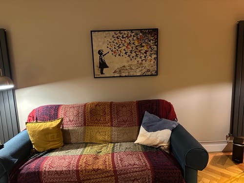 Customer photo review of BANKSY FLYING BUTTERFLIES CANVAS