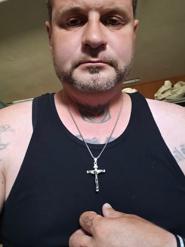 Customer photo review of FREE Today: Christ Jewelry Crucifix Pendant Charm Necklace