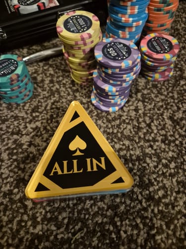 Customer photo review of All In Button Gold Spade