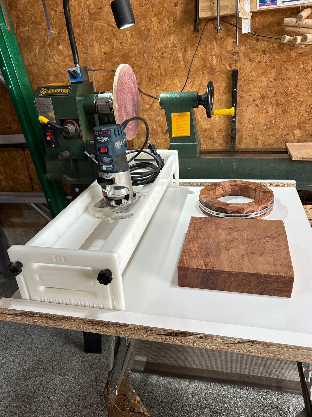 Customer photo review of EcoSled Benchtop Router Sled - Affordable Slab Flattening Jig