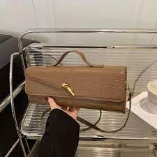 Customer photo review of Bianca Croc-Embossed Leather Bag
