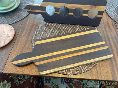 Customer photo review of 15x12" Sea Turtle Shaped Serving Board Acrylic Router Template