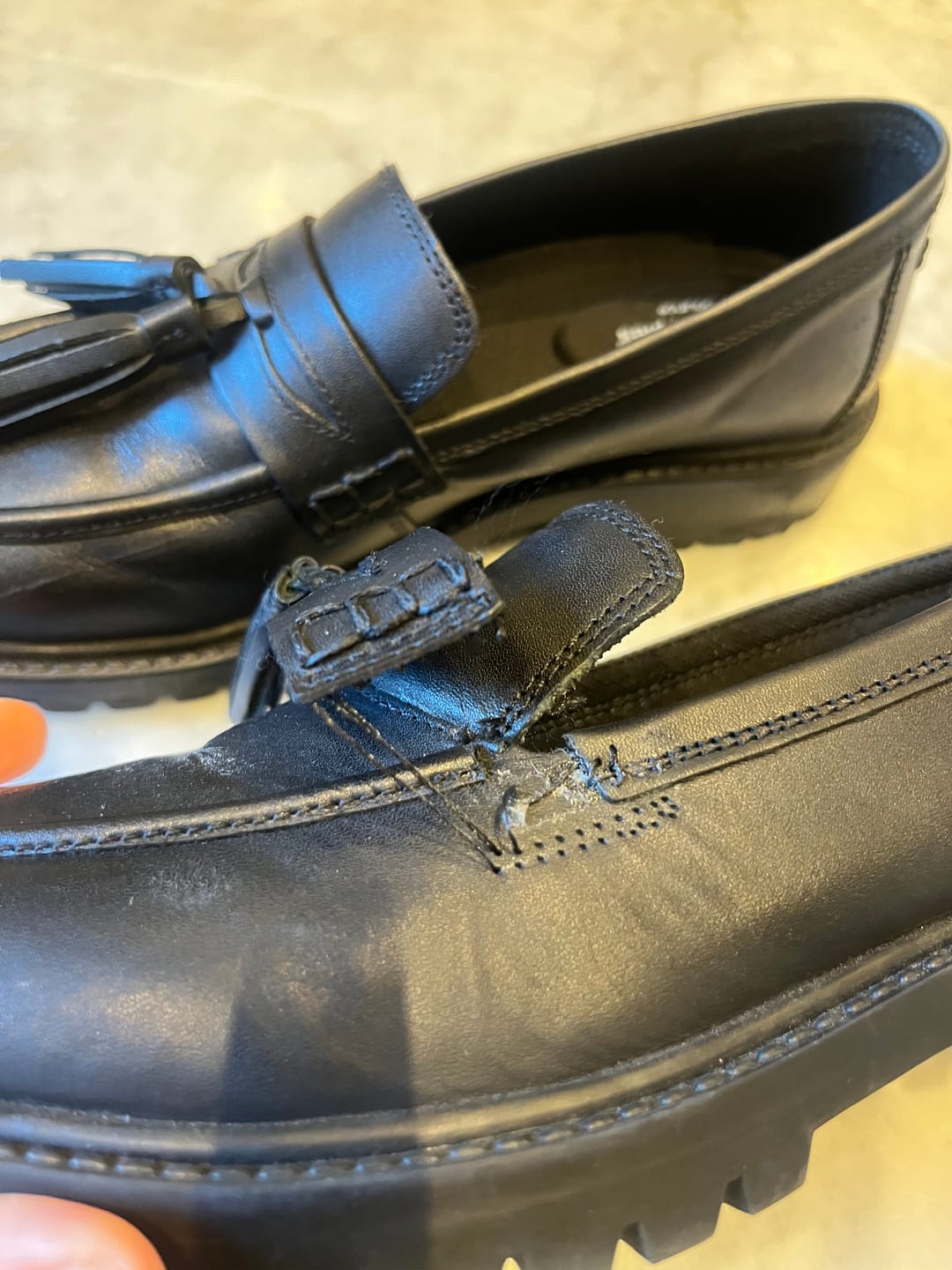 Customer photo review of Black/Black Abigail Senior School Shoes