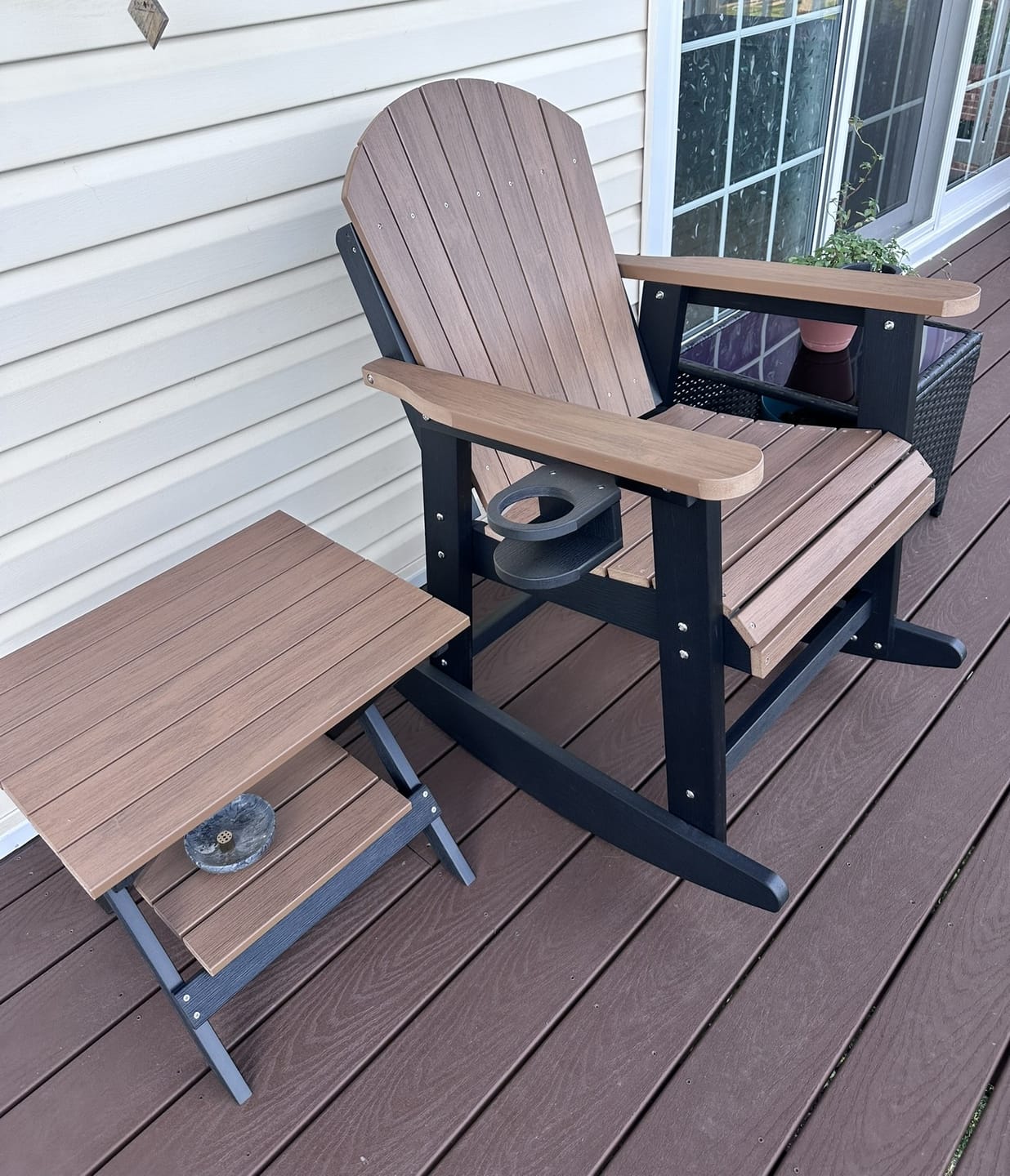 Customer photo review of Folding Side Table With Removable Serving Tray - Ships Fully Assembled