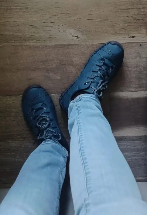 Customer photo review of ComfortStep™ Women's Leather Sneakers – Soft Comfort & Orthopedic Support