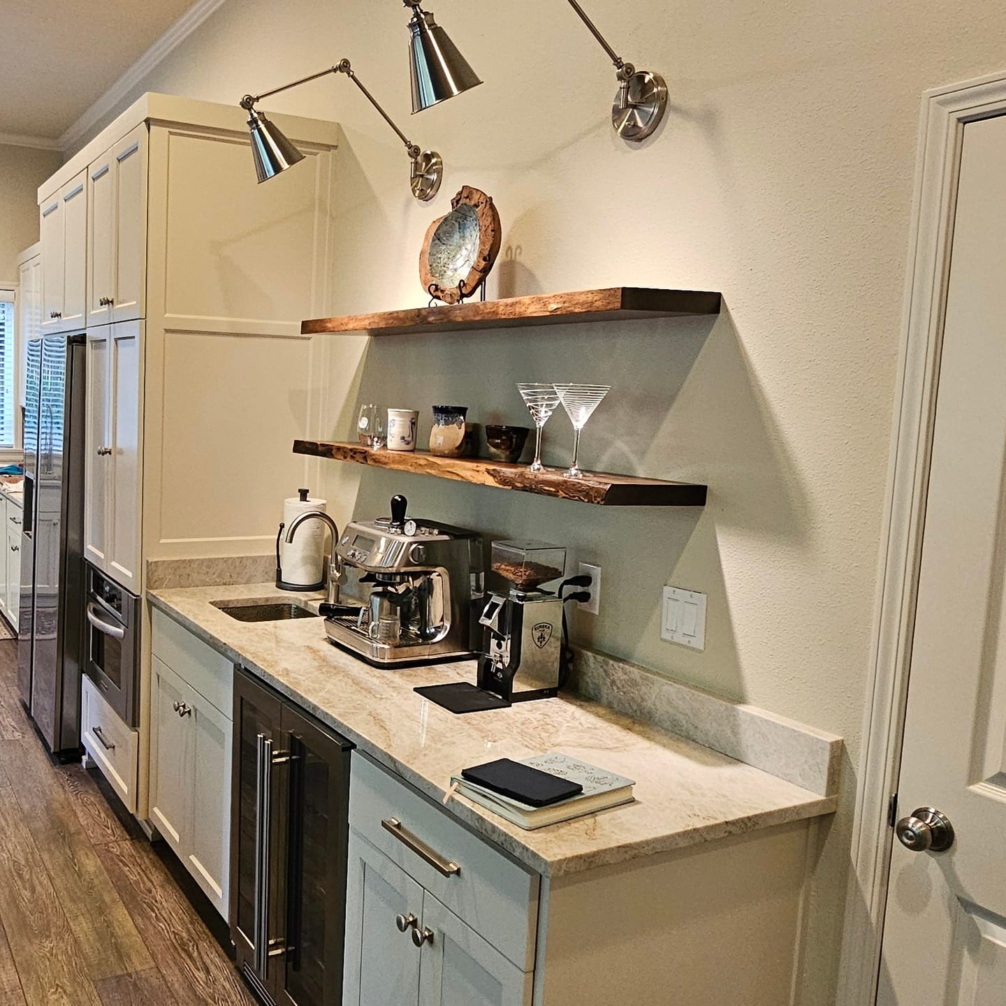 Customer photo review of Live Edge Walnut Floating Shelves