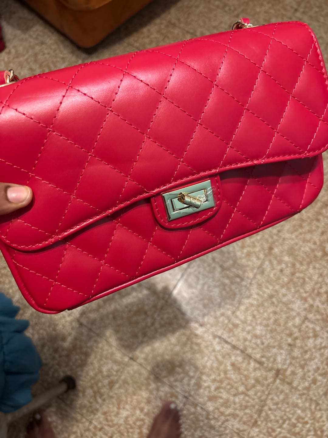 Customer photo review of Lyla - Borsa a Tracolla/Spalla in Pelle Trapuntata