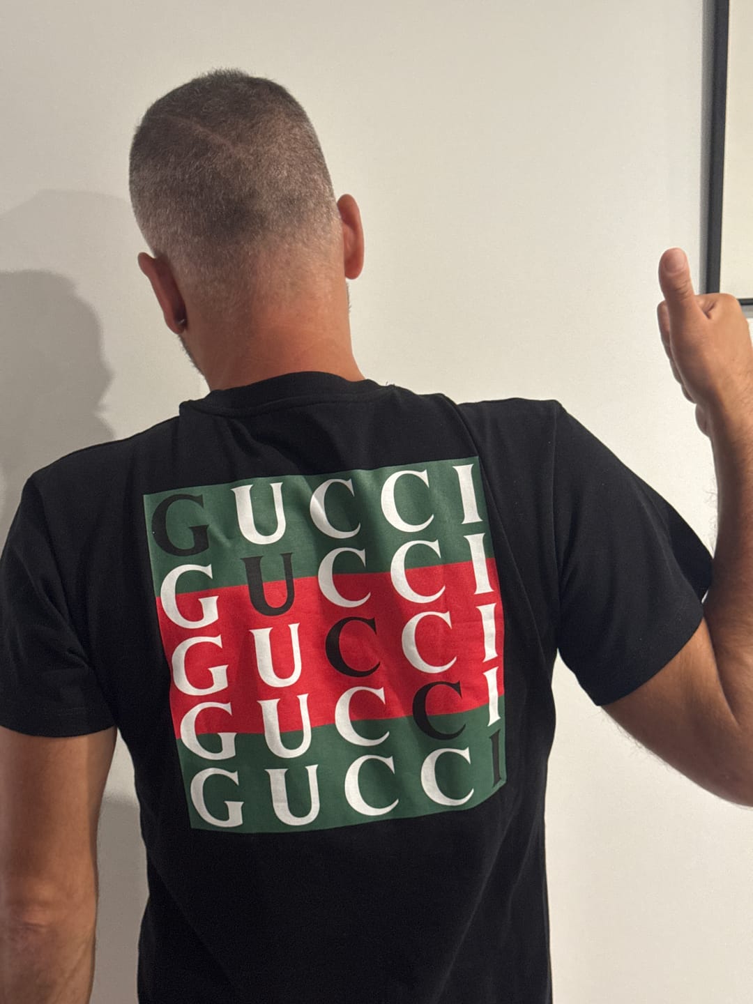 Customer photo review of T-shirt GUCCI stampa web GG nera