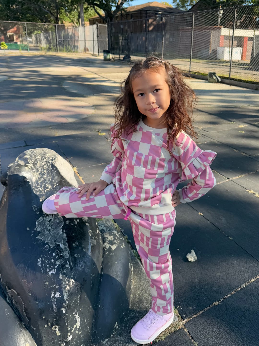 Customer photo review of Recycled Cotton Pink Block Jogger
