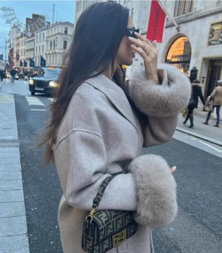 Customer photo review of Grace Faux Fur Coat Long and Short Jacket