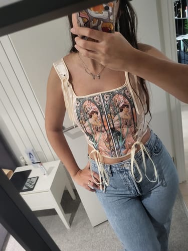 Customer photo review of Vintage Art nouveau Corset Tank Tops