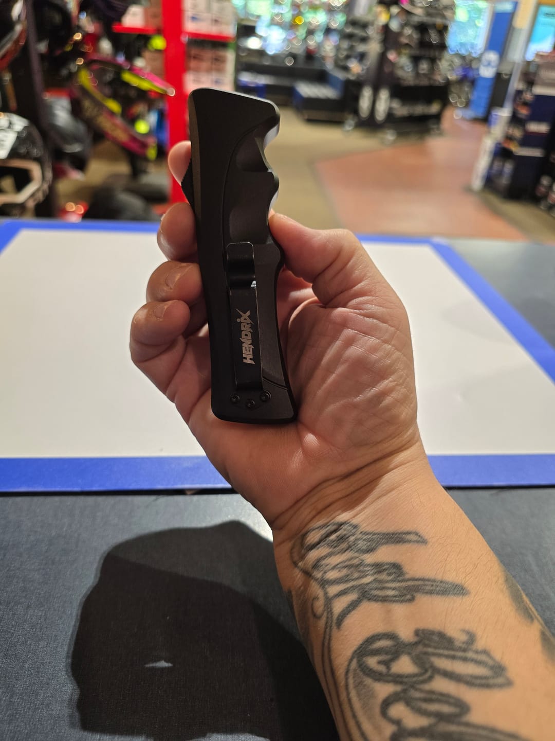 Customer photo review of Black D2 Clip Point Mamba Hendrix OTF