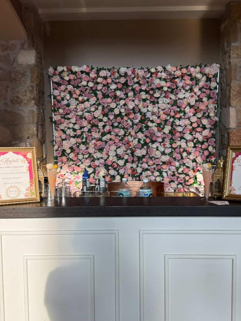 Customer photo review of Ali Flowers 5D Silk Rose Flower Panel Backdrop Wedding Stage Decorative Curtain Artificial Flower Wall ALFWL009