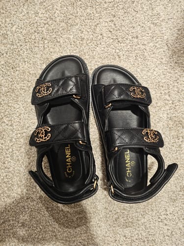Customer photo review of DAD SANDAL IN BLACK SHEEPSKIN