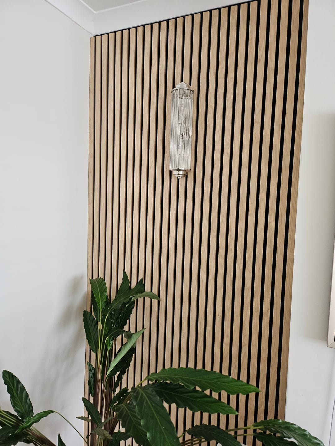 Customer photo review of SlatWall Acoustic Natural Oak Panel