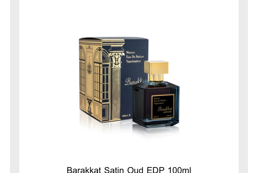 Customer photo review of Barakkat Satin Oud EDP 100ml
