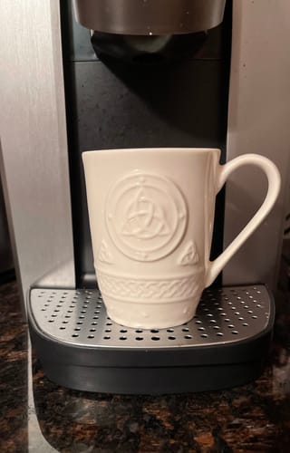 Customer photo review of Belleek Classic Celtic 10oz Mugs Pair