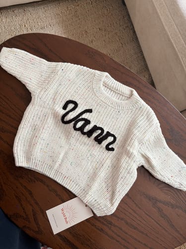 Customer photo review of Hand Knitted Personalized Sweater