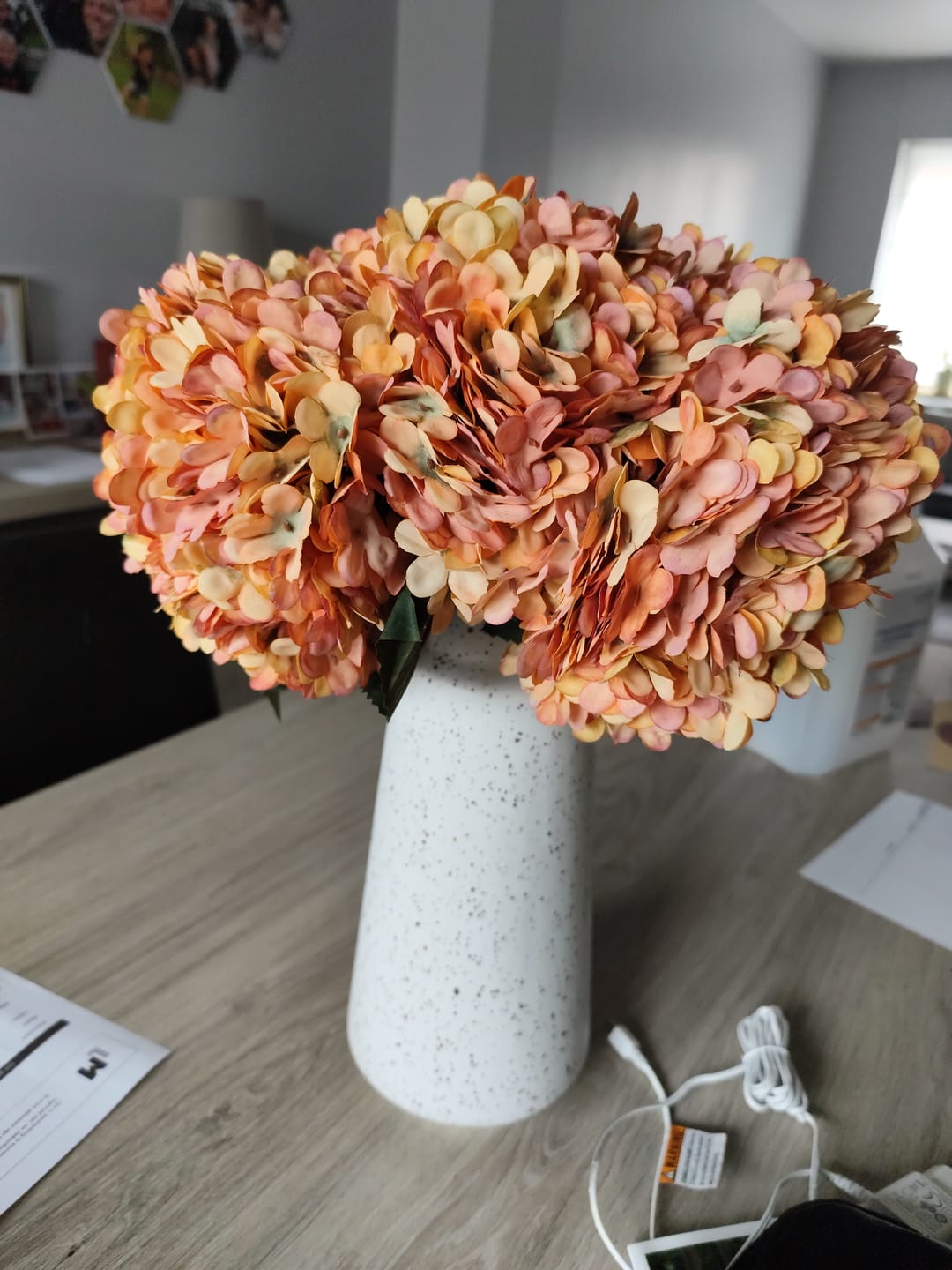 Customer photo review of Grote Zijden Hortensia - Oranje