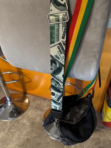 Customer photo review of US Dollar Print Bag Strap