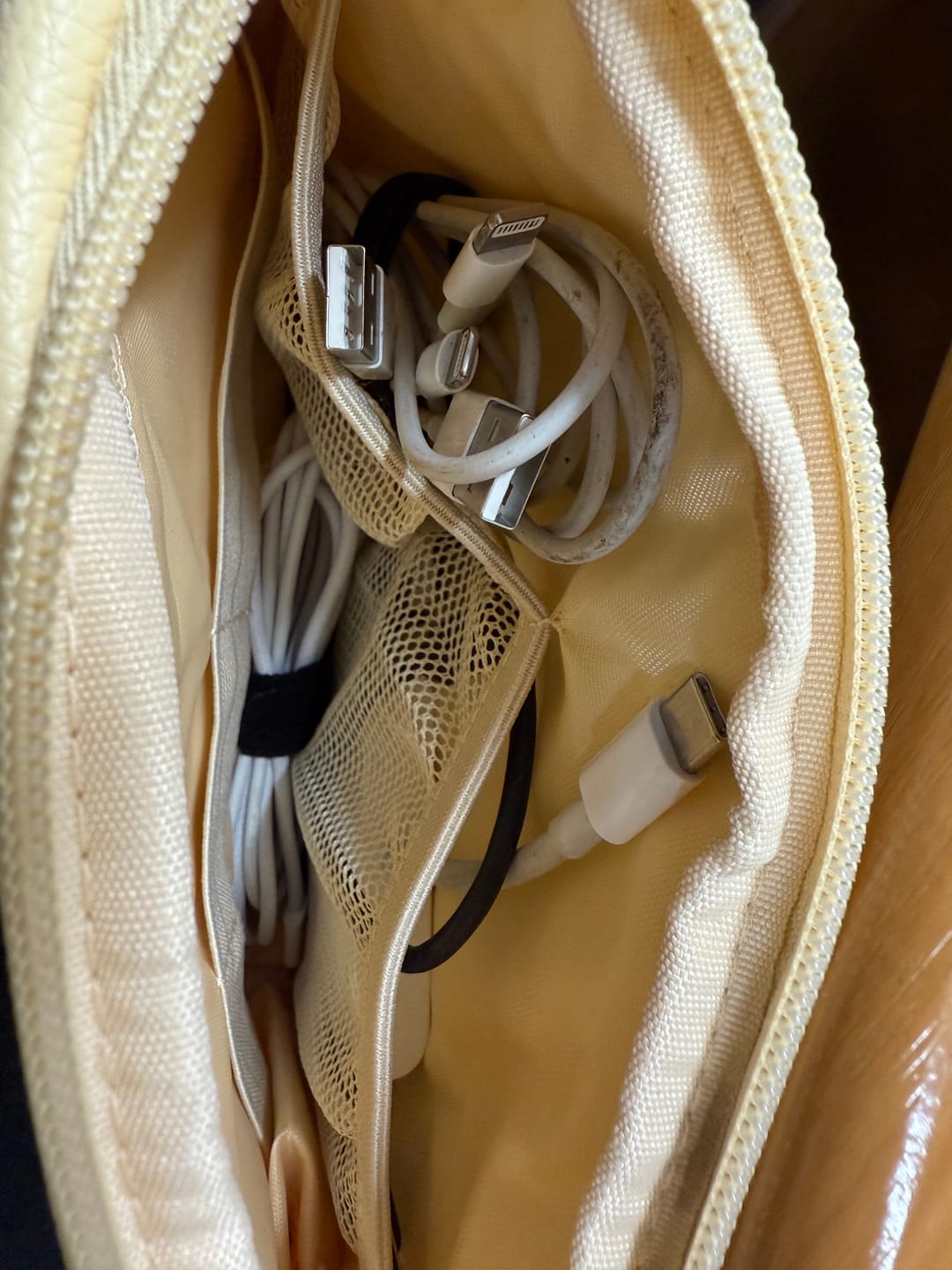 Customer photo review of Tech Pouch - Multipurpose Organiser - Butter Yellow