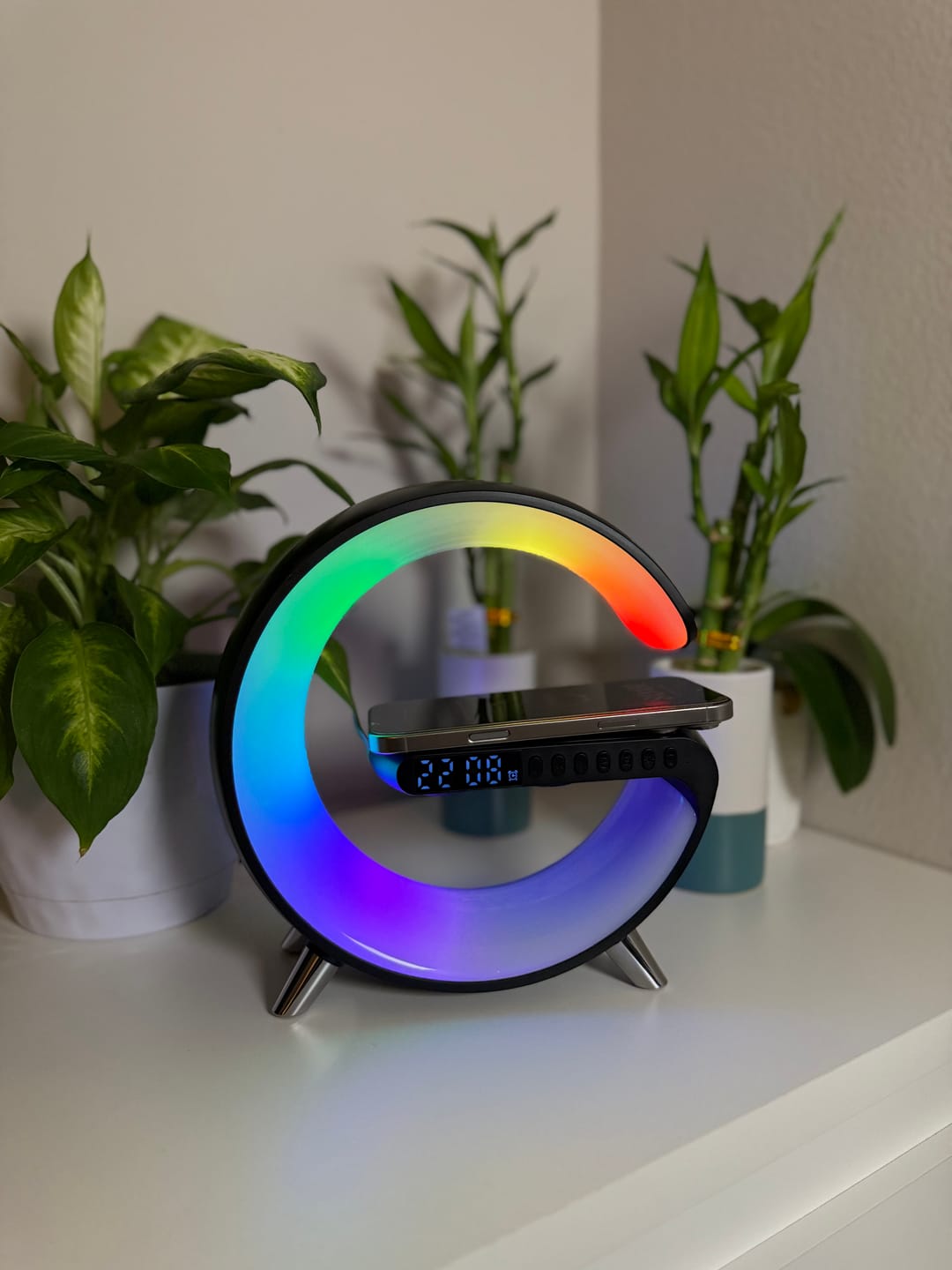 Customer photo review of LitLamp™ 4-in-1 Alarm Clock, Mood Light, Speaker & Wireless Charger