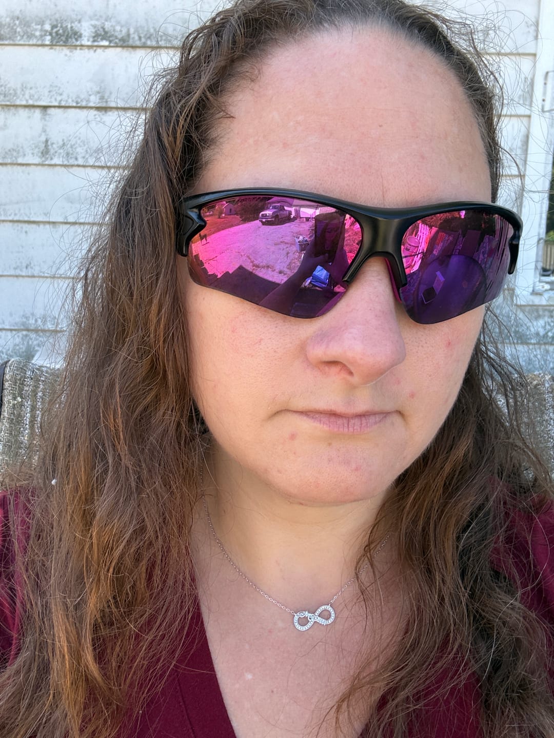 Customer photo review of Robin 18k White Gold Plated Mom Infinity Necklace with Swarovski Crystals
