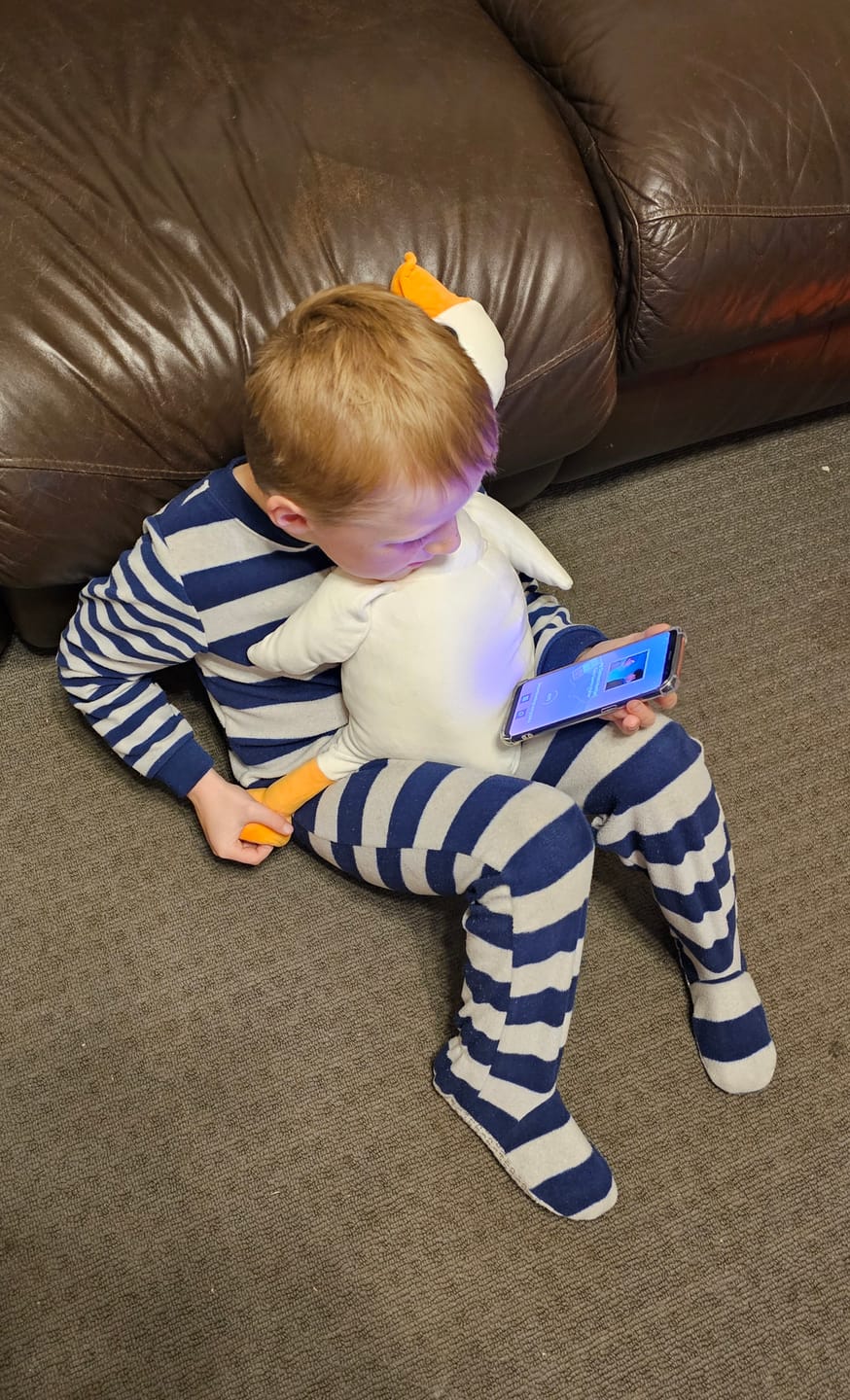 Customer photo review of Weighted HugaLump Animal Plush  Medium