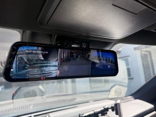 Customer photo review of WOLFBOX G900 TriPro Bumper Version 3 Channel Rearview Mirror Dash Camera Mirror Cam