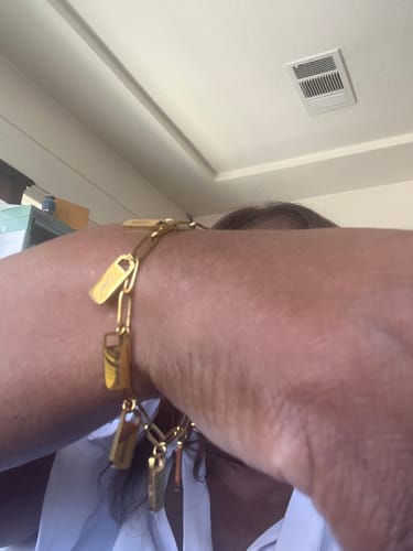 Customer photo review of Personalized Chain Link Bracelet with Custom Name Charms