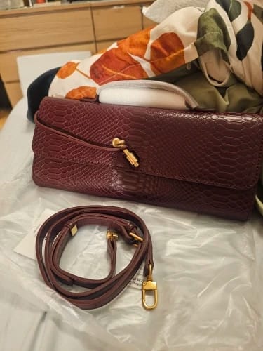 Customer photo review of Bianca Croc-Embossed Leather Bag