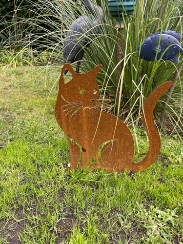 Customer photo review of Gartenstecker Katze sitzend