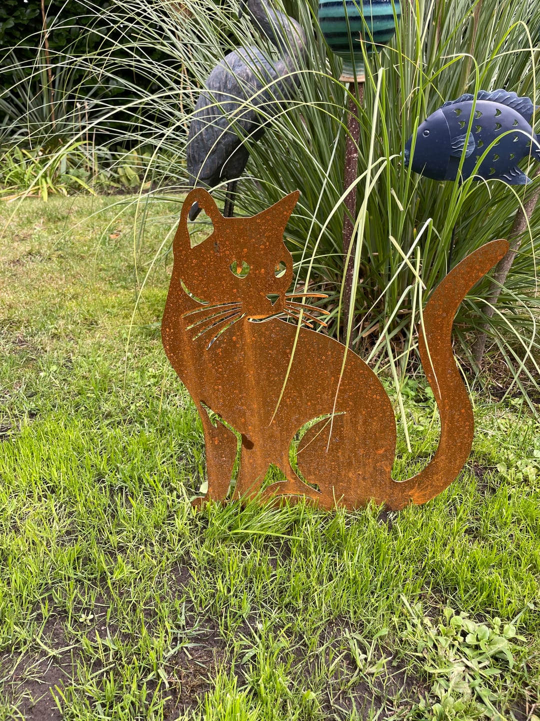 Customer photo review of Gartenstecker Katze sitzend
