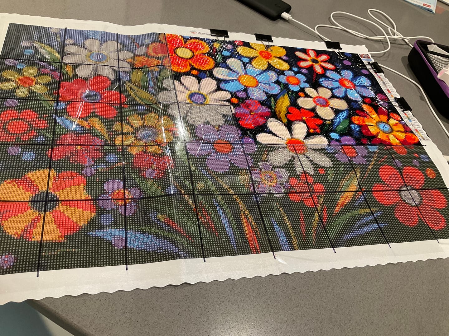 Customer photo review of Bright Playful Collection Of Flowers  Diamond Painting Kits