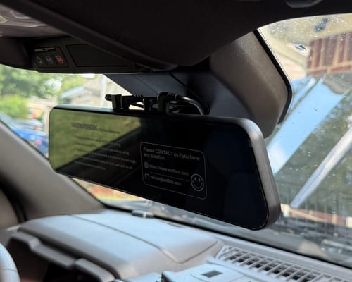 Customer photo review of WOLFBOX G900 TriPro Bumper Version 3 Channel Rearview Mirror Dash Camera Mirror Camera with Exclusive 30-Month Warranty
