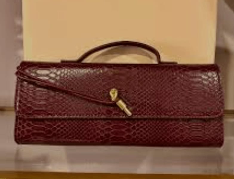 Customer photo review of Bianca Croc-Embossed Leather Bag