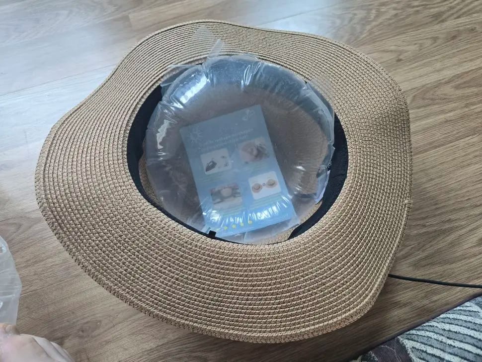 Customer photo review of Panama Straw Hat Unisex Wide Brim Sun Hat For Summer Travel And Beach — Khaki | KIMLUD