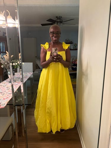 Celena F. review of Elior Balloon Dress | Yellow image 1 out of 3