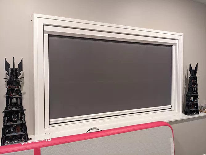 Customer photo review of Bringnox Motorized Roller Shades 100% Blackout Vinyl