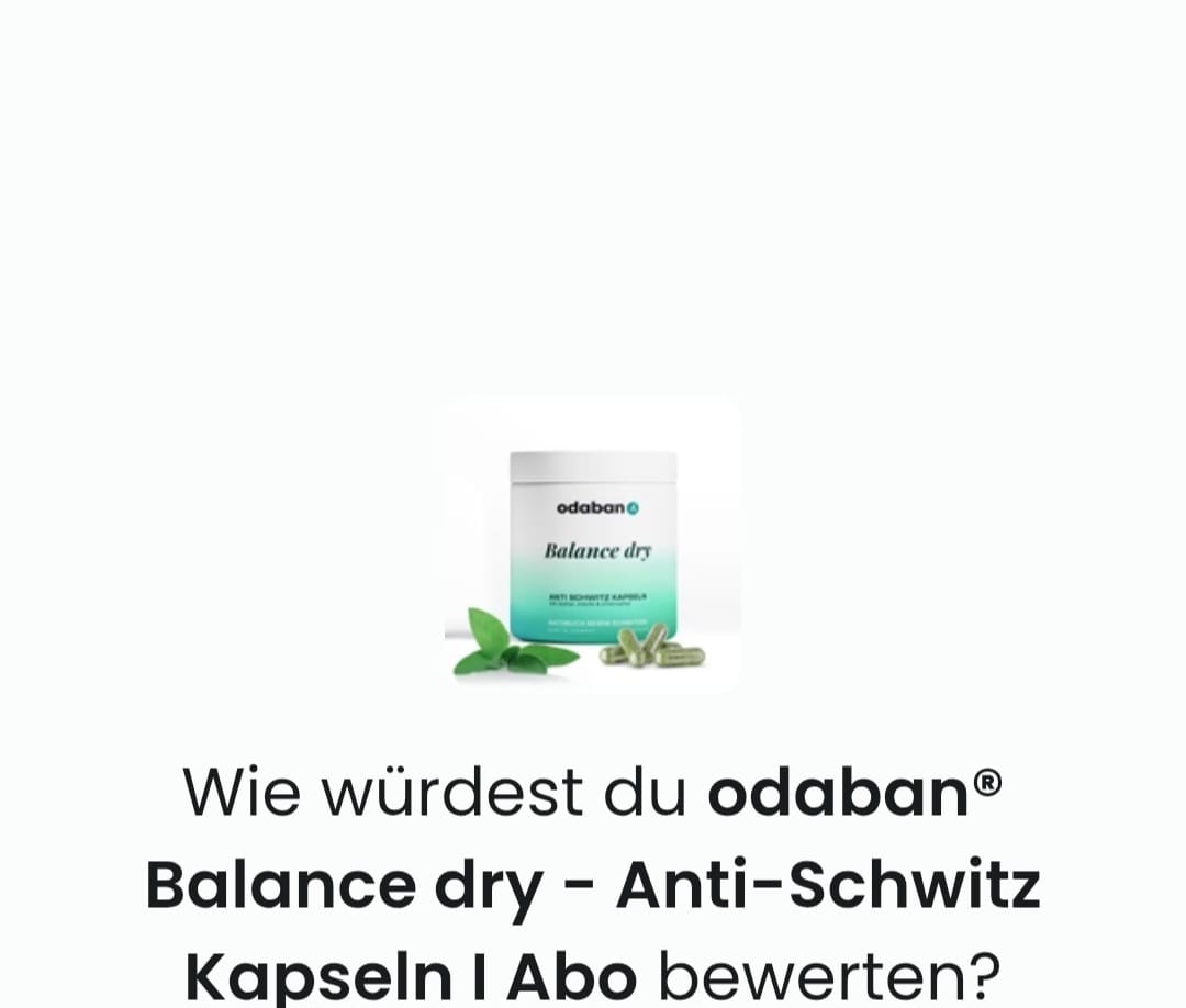 Customer photo review of odaban® Balance dry - Anti-Schwitz Kapseln I Abo